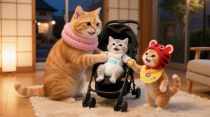 Мультики для детей. Котик с мамой нянчится с братиком. Видео про котиков