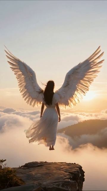 Светлые крылья: встреча с небом #ангел #красота #мир