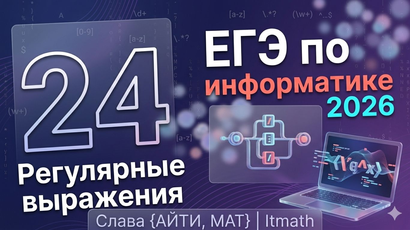 24 задание через регулярные выражение на Python | ЕГЭ по информатике 2026 смотреть онлайн