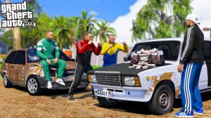 РЕАЛЬНЫЕ ПАЦАНЫ В GTA 5 - ГОПНИКИ УГНАЛИ МОЮ РЖАВУЮ ВОСЬМЕРКУ! СТРЕЛКА С МЕСТНОЙ ШПАНОЙ! 🌊ВОТЕР