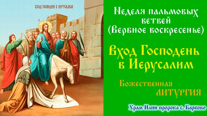 Неделя пальмовых ветвей (Вербное воскресенье) . Вход Господень в Иерусалим