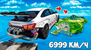 Как далеко чит тачка улетит с огромного трамплина в ГТА 5? GTA 5 Online