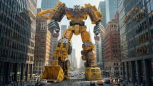 Трансформер «Жёлтый разрушитель 6», строительная машина, комбайн, большой робот, игрушки