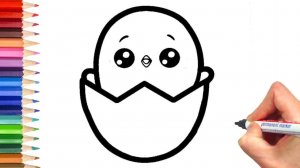 Мультик для детей-Рисование цыпленка для детей/Как нарисовать ЦЫПЛЕНКА