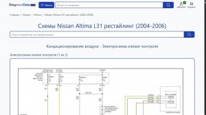 Схемы Nissan Altima L31 рестайлинг (2004-2006)