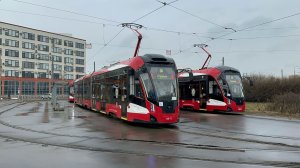 «Изменённая трасса» Трамвай «Витязь-М» (71-931М) №8971 по маршруту №36 в Санкт-Петербурге, 2026 год