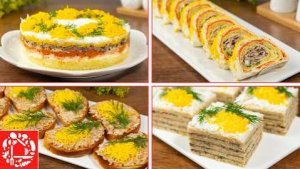 4 ХИТА из Мимозы! Салат, рулет, бутерброды и закуска — всё на одном столе!