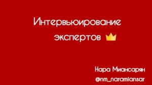 Интервьюирование экспертов