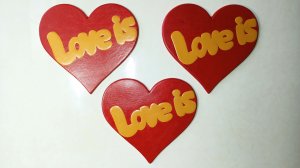 Магнит на холодильник «Love is» из натуральной кожи. CraftSochi.com