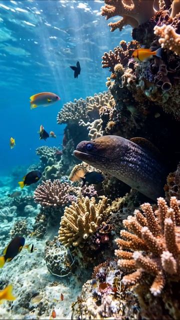 Подводный мир: жизнь морской угрей и кораллов #море #подводныймир #мирприроды