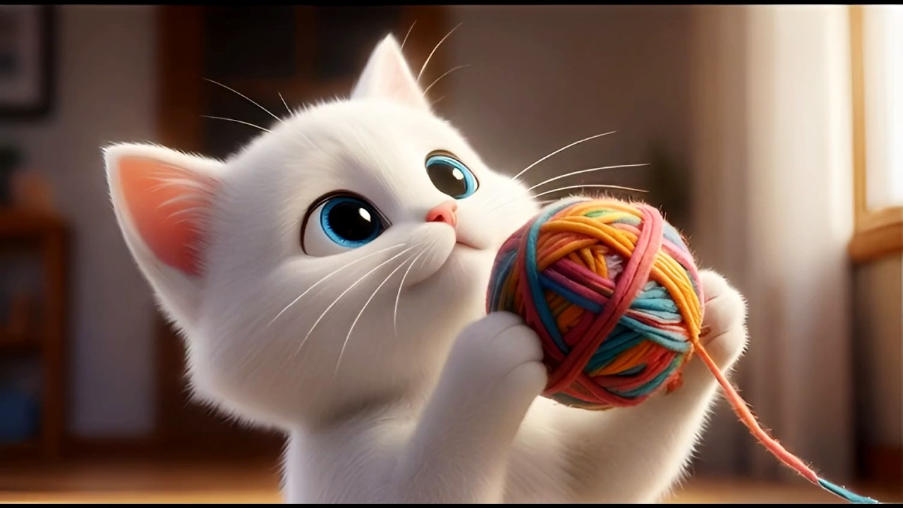 Мультики для детей. Котик бегает и поёт песню. Видео про котиков. Мультик