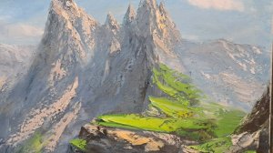 Скалы .Живопись маслом