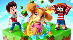 😲 ВЫЖИВАНИЕ НА 1 ЧАНКЕ С ЩЕНЯЧЬИМ ПАТРУЛЕМ В МАЙНКРАФТ