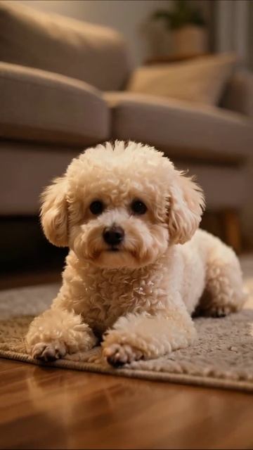 Милый щенок на коврике собаки питомцы щенки