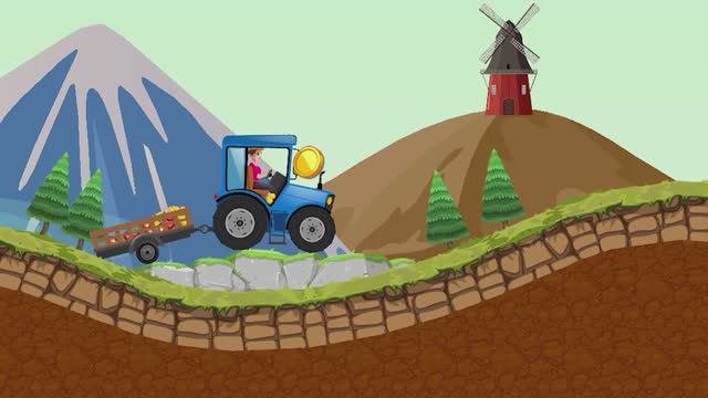 Песенка про синий трактор, смотреть мультик детям, видео для детей, просмотр игры, дети,детская игра