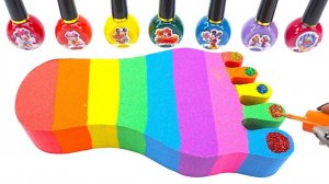 Успокаивающее видео | Как сделать радужный лак для ногтей из кинетического песка. ASMR-видео