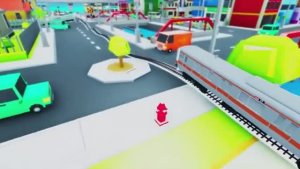 Мультик для детей и малышей . Мультики про поезда . Поезд катается по городу . Увлекательный мультик