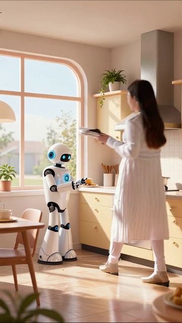 Умный робот в кухне: новый помощник для дома #робот #технологии #умныйдом