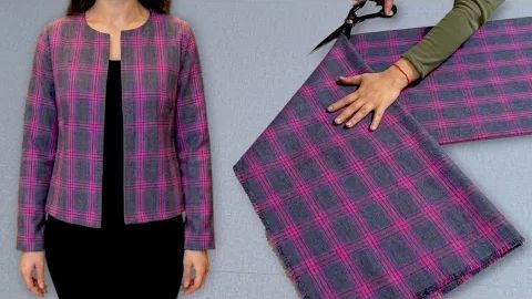 ВСЕГО 1 МЕТР ТКАНИ! Мы шьем жакет с минимальным расходом ткани.