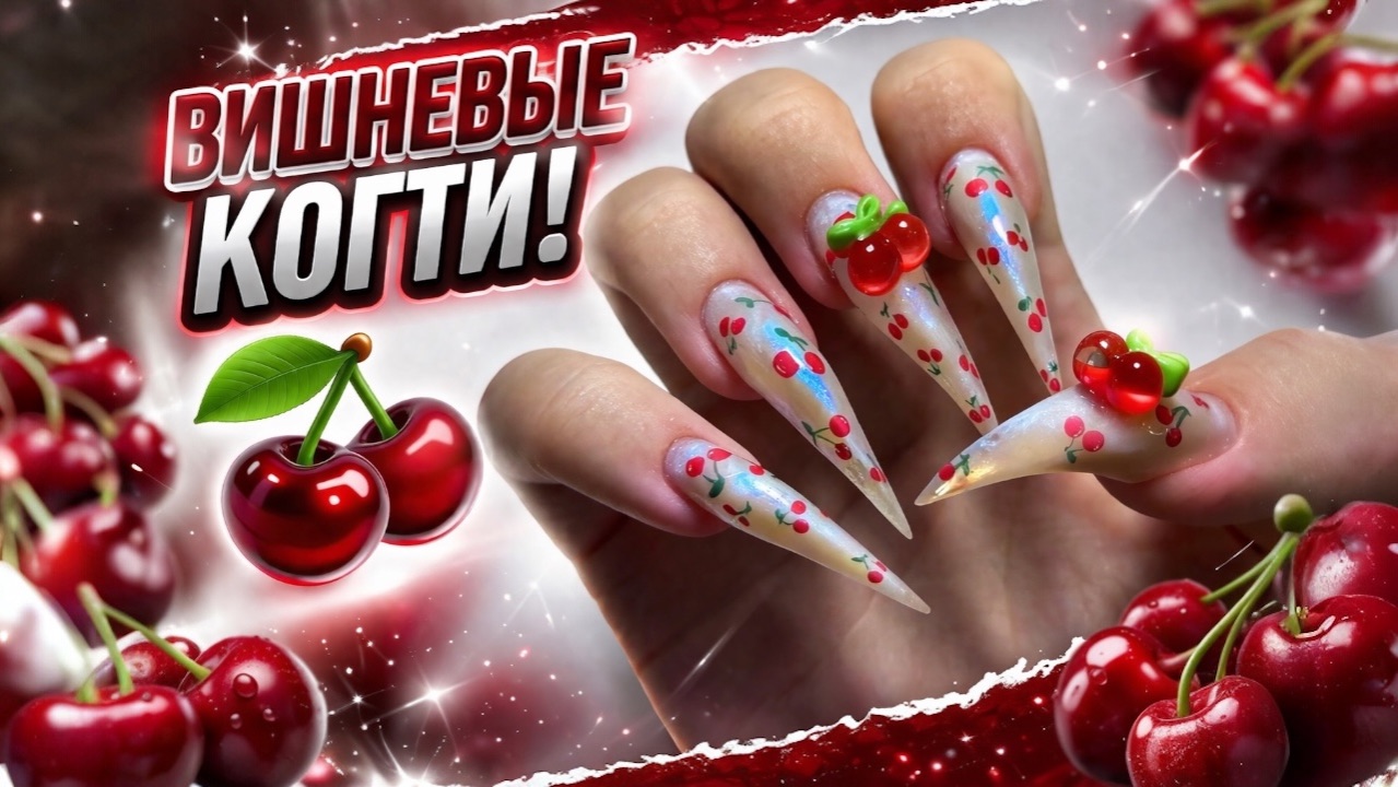 Я сделала ЭТО с ногтями  Вишневые ногти-когти
