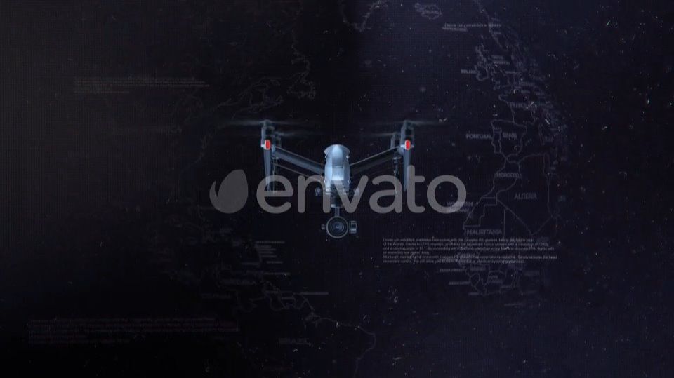Интро, анимация логотипа: Дрон и карта. Заставка на заказ. Пример