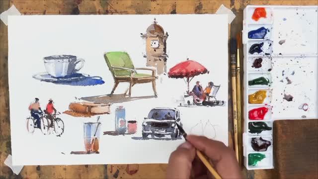 Простое упражнение для рисования акварелью, которое под силу КАЖДОМУ!