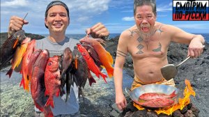 Кемпинг с гавайской легендой — ловим и готовим! 🏕️🔥🎣