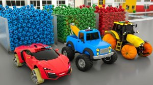 Монстр-трак, гоночный автомобиль, трактор и другие машинки — всё это в коробке с шариками!