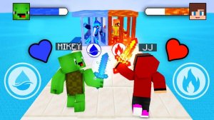 Джей Джей Огненный меч против Майки Водяного меча - Битва в тюрьме для девочек. Майнкрафт Мультик