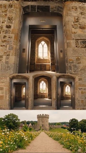 Лифт в замке: путешествие через века #замок #архитектура #путешествия