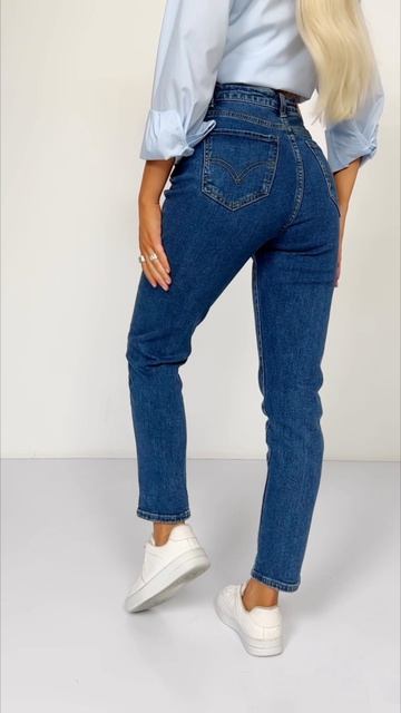 Арт. 169181042 Джинсы бананы мом с высокой посадкой