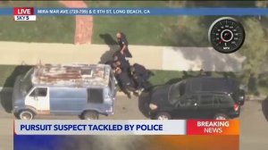 Stolen truck pursuit ends with violent multi-vehicle pileup in Long Beach Los Angeles Car Chases [ge