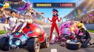 ЗОЛОТАЯ СЕМЬЯ ПРОТИВ Леди Баг: РУМИ получает кубок по гонкам на жуках — KPOP Охотники на демонов