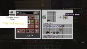играю в майнкрафт на сервере play/duckworld.su