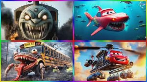 ПАРОВОЗИК ТОМАС И МАКВИН АКУЛА: Битва против Автобуса Пожирателя и Вертолета 🚂 МУЛЬТИК ГИГАНТЫ