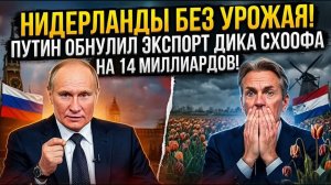 НИДЕРЛАНДЫ БЕЗ УРОЖАЯ! Путин обнулил аграрный экспорт Дика Схоофа на 14 миллиардов