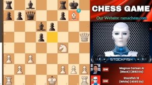 Stockfish 18 недавно сыграл с Магнусом Карлсеном, где пожертвовал слона в дебюте _ Шахматы руский яз