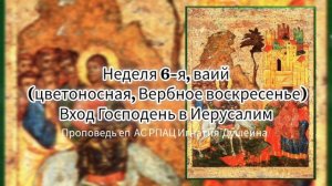 Вход Господень в Иерусалим 2026. Проповедь епископа АС РПАЦ Игнатия (Душеина)
