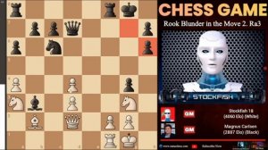 Stockfish18пожертвовалладьюнавторомходу2Ra3противМагнусаКарлсенаStockfishпротивМагнусаКарлсена на р