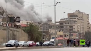 بيروت.. مشاهد خاصة لقناة RT تظهر لحظة وقوع الغارة الإسرائيلية على مبنى في منطقة الجناح