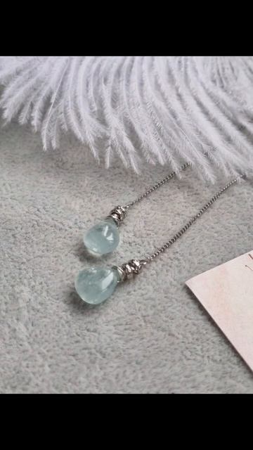 Нежные серьги с аквамарином