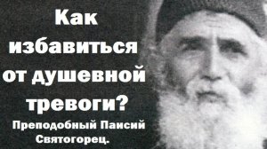 Как избавиться от душевной тревоги? Преподобный Паисий Святогорец.