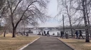 Вербное воскресенье .Набережная Енисея .Красноярск