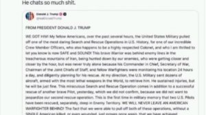 💬 ❗️США заявляют о спасении второго пилота, сбитого F-35 два дня назад. Военное командование сообща