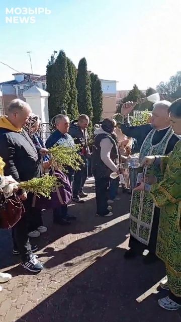Освящение верб на празднике Входа Господня в Иерусалим в кафедральном соборе Мозыря