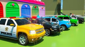 Пожарная машина при поддержке полицейской машины - Мультики про машинки для детей и малышей