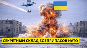 Российский Су-34 уничтожил секретный склад боеприпасов НАТО на Украине с помощью бомб FAB-3000.