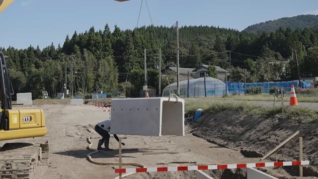 Япония. Монтаж крупномасштабной дренажной системы длиной 100 м