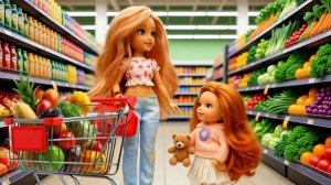 Дом, где живут куклы. Серия-4 ❤️.. "КЭТИ С МАМОЙ В МАГАЗИНЕ ПРОДУКТОВ. ЗНАКОМСТВО С МАЛЫШОМ ТИМОШЕЙ