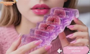 Вкусные лестницы из инжира, малины и желе. ИИ-анимация.